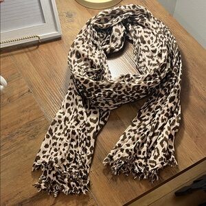 J. Crew Animal Print Scarf in Black and Brown
